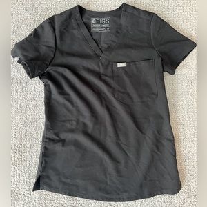 Figs Catarina One-Pocket Scrub Top Black